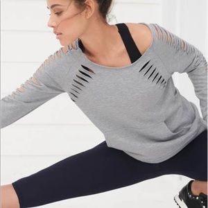 Venus Slash Detail Sweatshirt - cut out sweatshirt